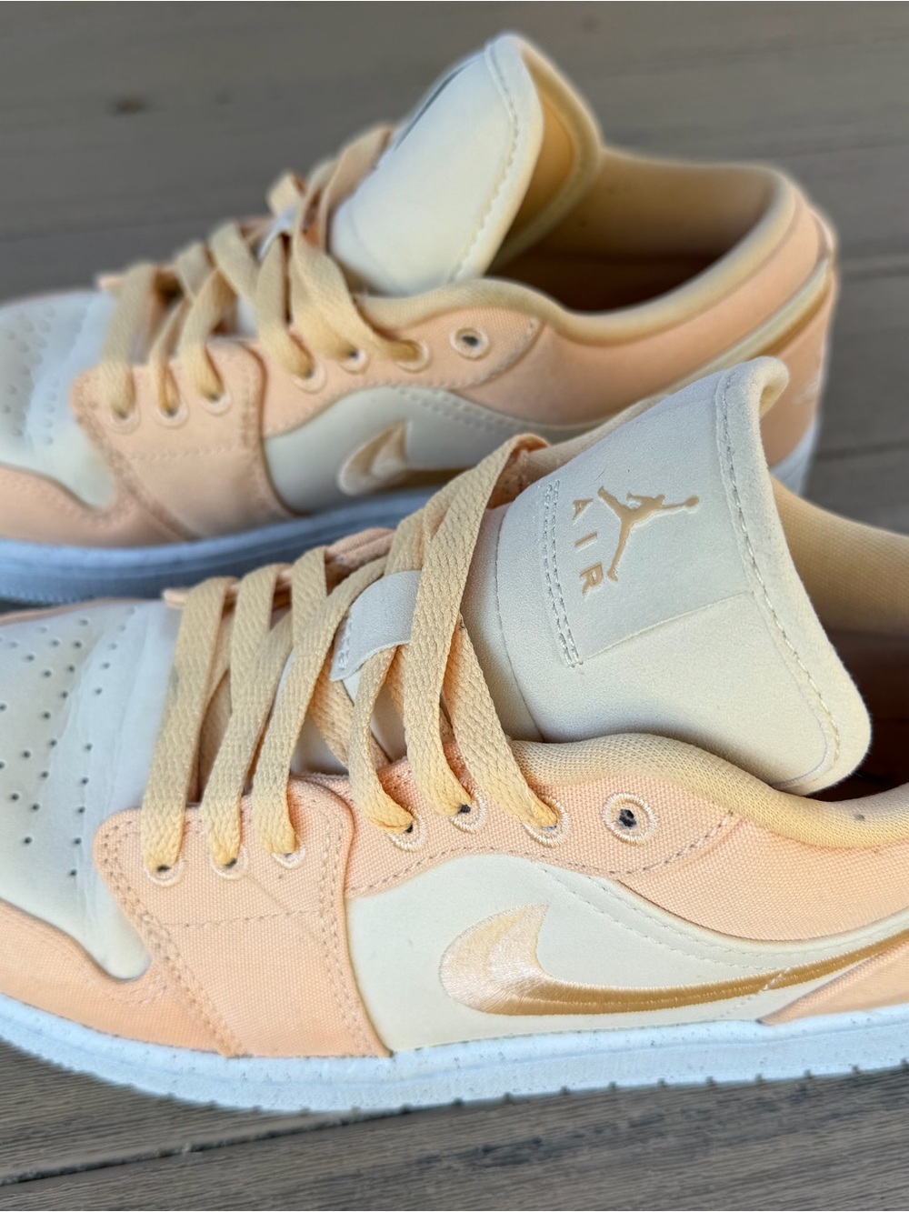 Nike Jordan one Light orange and Cream Low-Top Sneakers - Picture 4 of 9